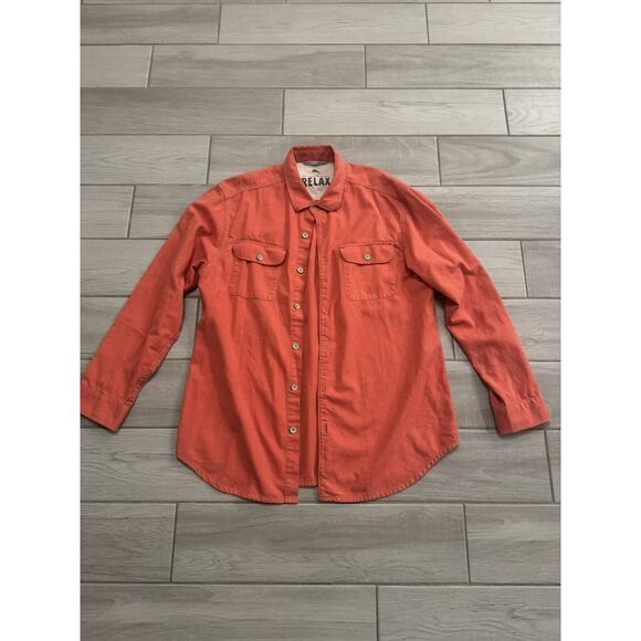 Tommy Bahama Men’s Long Sleeve Button Down Shirt Red Orange‎ Large - Picture 1 of 12